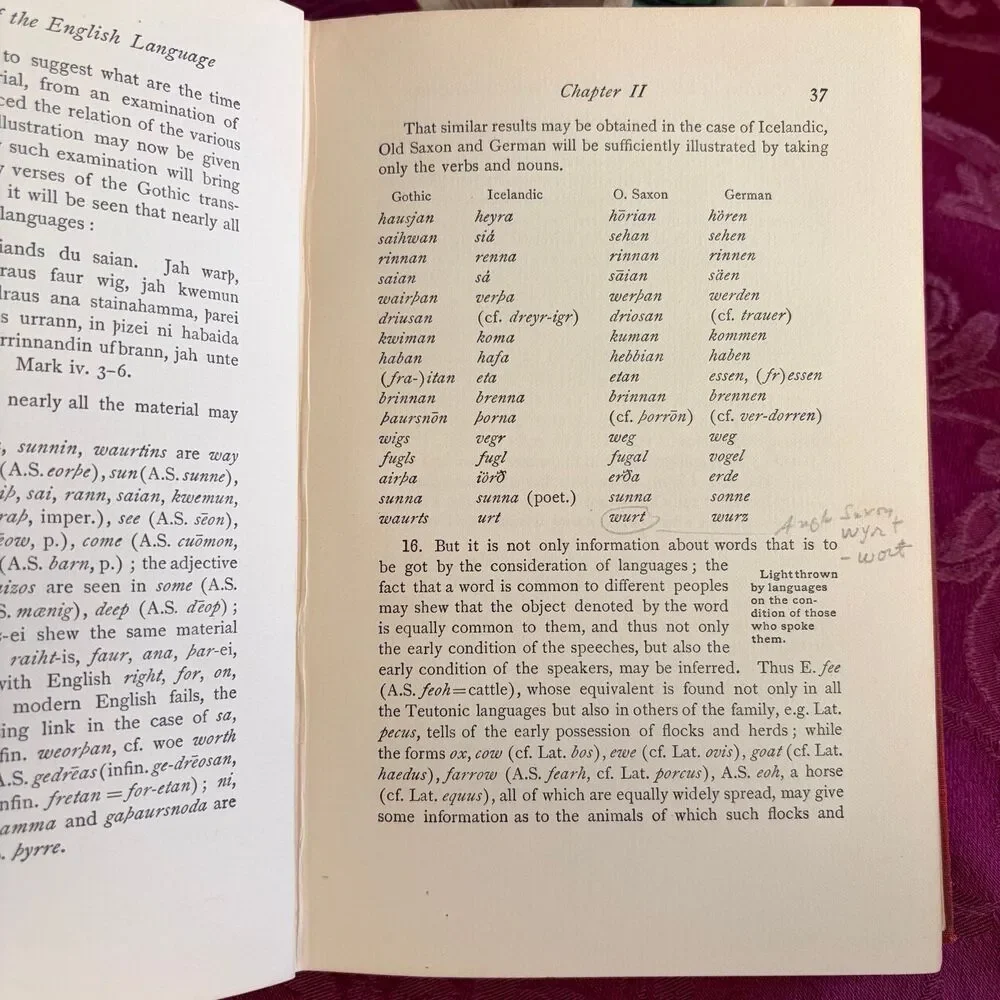 1900 Outlines of the History of the English Language, Antique School Book